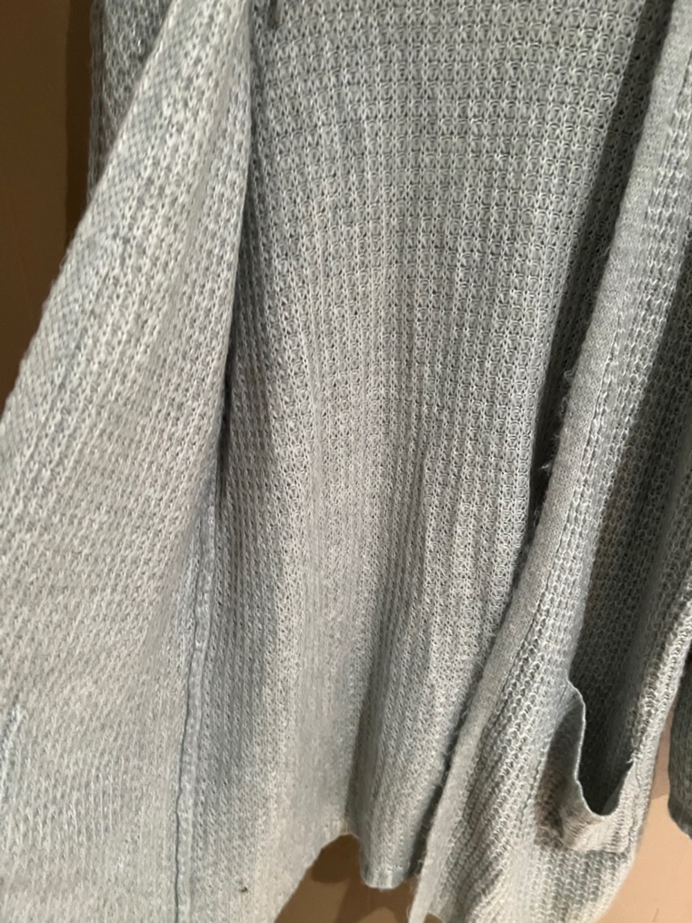 American Eagle Outfitters Light Green Waffle Knit Open Front Cardigan Sz M Wom - Picture 7 of 8
